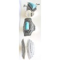 Dazzling 3x Turquoise Gemstone Imported Silver  Rings