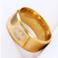 **Wow** Imported 8mm Band Bat Man Ring Unisex Gold Titanium Stainless Steel Ring