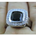 Fancy Cr Sapphire Set in 925 Sterling Silver Imported Filled Ring