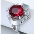 Cr Flashy Red Topaz Set in 925 Sterling Silver Imported Filled Ring with 925 Marking