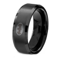 8mm 316L Stainless Steel Band Titanium Black Batman Ring Wedding Jewelry
