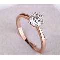 Shimmering Diamante Set in 18ct Rose Gold Imported Filled Ring