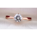 Shimmering Diamante Set in 18ct Rose Gold Imported Filled Ring