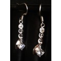 GORGEOUS Diamante Set in 925 Sterling Silver Imported Filled Earrings