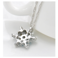 Charming Vintage Blue Snowflake Zircon 925 Sterling Silver Necklaces & Pendants Filled Jewelry