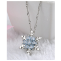 Charming Vintage Blue Snowflake Zircon 925 Sterling Silver Necklaces & Pendants Filled Jewelry