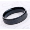 Fashion Unisex Wedding/Engagement  Black Band  Frosted 361L Stainless Steel Imported Ring