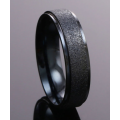 Fashion Unisex Wedding/Engagement  Black Band  Frosted 361L Stainless Steel Imported Ring