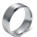 Elegant 316L Stainless Steel Unisex Imported Brush Finish Wedding/Engagement Ring