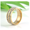 Gorgeous Unisex Cr.Diamond 14k Yellow Rolled Gold Imported Engagement/Wedding Ring