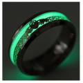 Flashing "Glow in the Dark" Unisex Black Gold Imported Filled Wedding/Engagement Ring