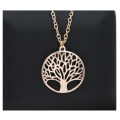 Fancy (SISSYGIRLS) Yellow Gold  Tree Of Life Imported Filled Neck Chain