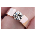 ATTRACTIVE SIMULATED DIAMOND SET IN ROSE GOLD IMPORTED FILLED RING