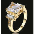 Elegant Simulated Diamonds Set in Yellow Rolled Gold Imported Ring
