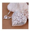 Amazing 925 Sterling Silver Heart Shape Filled Pendant with Matching Neck Chain