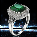 Gorgeous  Simulated Diamond & Peridot Gemstone Ring
