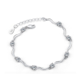 Flashing Cr. Diamonds Set in 925 Silver Imported Filled Tennis Bracelet