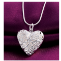 ElegantHeart Shape 925 Sterling Silver Filled Imported Filled Locket with Matching Chain