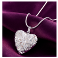 ElegantHeart Shape 925 Sterling Silver Filled Imported Filled Locket with Matching Chain