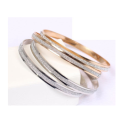 Gorgeous 6mm Imported 2 Gold or 2 Silver Glitter Tone Bangles