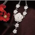 Gorgeous 925 Sterling Silver Rose Neck Chain Imported Filled Jewellery