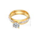 Stylish Diamante Set in Titanium Stainless Steel Wedding/Engagement Rings