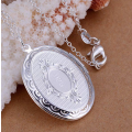 Flashing 925 Sterling Silver Designer Oval Patterned Locket Necklace Imported Filled Jewellery