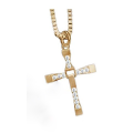 Stylish Sim Diamonds 14K Gold Unisex Cross with Matching Neck Chain Imported Filled Jewellery