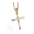 Stylish Sim Diamonds 18ct Gold Unisex Filled Cross with Matching Neck Chain Imported Jewellery