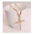 Stylish Sim Diamonds 18ct Gold Unisex Filled Cross with Matching Neck Chain Imported Jewellery