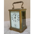 Stunning Brass and Beveled Glass Carriage Clock