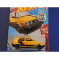 Hot Wheels Volkswagen VW GOLF MK2 ( Yellow black stripe ) Long Card....