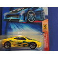 Hot Wheels Ferrari 360 Modena  ( Yellow with flames. HEAT 1/5 )  Long Card