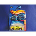 Hot Wheels Ferrari 360 Modena  ( Yellow with flames. HEAT 1/5 )  Long Card