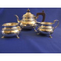 Hallmarked Sterling Silver 3pc Tea Set Birmingham 1930