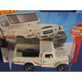 Hot Wheels TOYOTA LAND CRUISER Bakkie ( White ) TREASURE HUNT with HW Flame