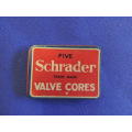 Vintage SCHRADER VALVE CORES Tin Blik