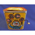 Vintage Burbank Toys JACK IN THE BOX musical Tin Blik