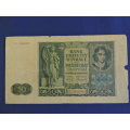POLISH Bank Note 1940 Poland 50 Zlotych (Hidden watermark)