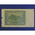 POLISH Bank Note 1940 Poland 50 Zlotych (Hidden watermark)