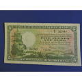South African Reserve Bank 5 Pound Bank note   WH Clegg 1931  RARE Note