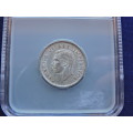 1942 SA Union 1 Shilling Silver Coin Graded AU 53