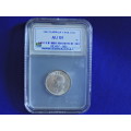 1942 SA Union 1 Shilling Silver Coin Graded AU 58