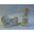 Pair Vintage Porcelain Cherub Angels Baby Dolls