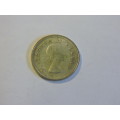 1959 SA Union 2 1/2d Tickey Threepence Silver coin  # Missing ` KG` #