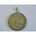 1960 SA Union 5 Shilling Crown pendant jewellery piece