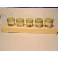 Vintage Spice Rack and containers C1950`s aluminum like enamel
