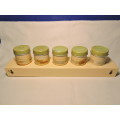 Vintage Spice Rack and containers C1950`s aluminum like enamel