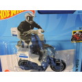 Hot Wheels HONDA Super Cub Custom Scooter motorbike motorcycle ( White & dark blue )