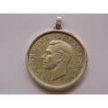 1954 5 Shilling Crown Coin pendant jewellery piece